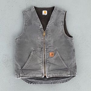 Carhartt Men’s Rugged Sherpa Vest Sandstone Gravel Grey Size XL V26GVL